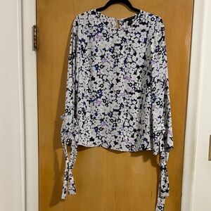 Banana Republic Black and White Floral Blouse